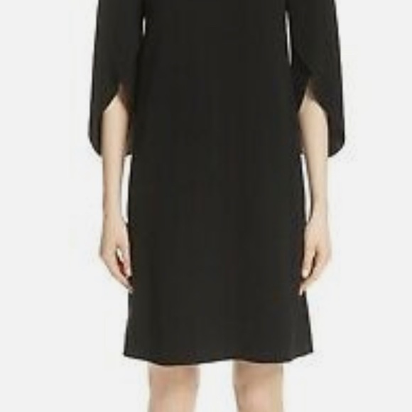 Lafayette 148 New York Plus Size XL Black Split-Sleeve Shift Dress Msrp $498.00 - Picture 4 of 7